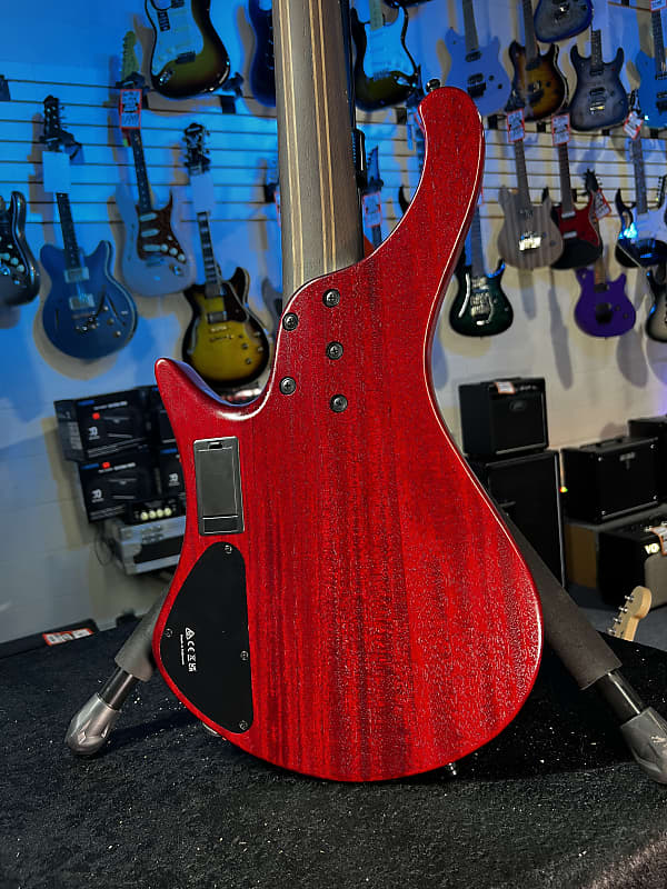 Ibanez EHB Ergonomic Headless 5-string Bass Guitar - Stained Wine Red Low Gloss  GET PLEK'D! 504