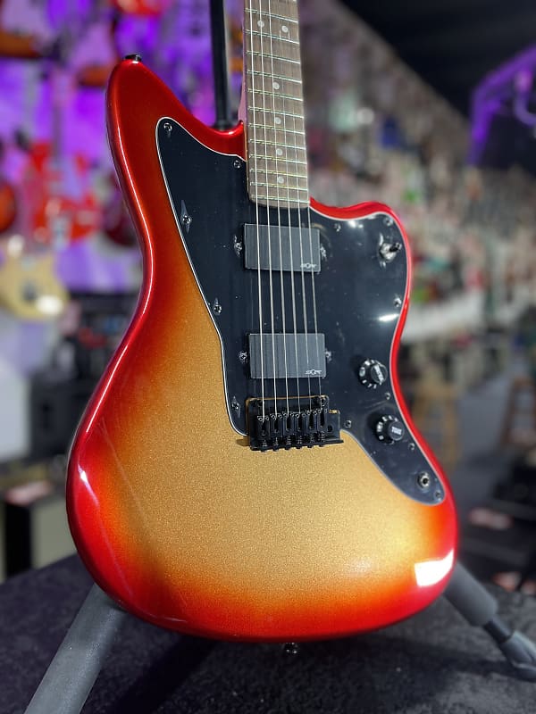 Squier Contemporary Active Jazzmaster HH Electric Guitar - Sunset Metallic *FREE PLEK WITH PURCHASE*! 734