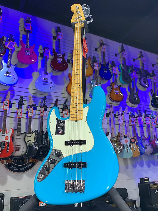 Fender American Professional II Jazz Bass Left-handed Miami Blue Maple Fingerboard Auth Deal! 408