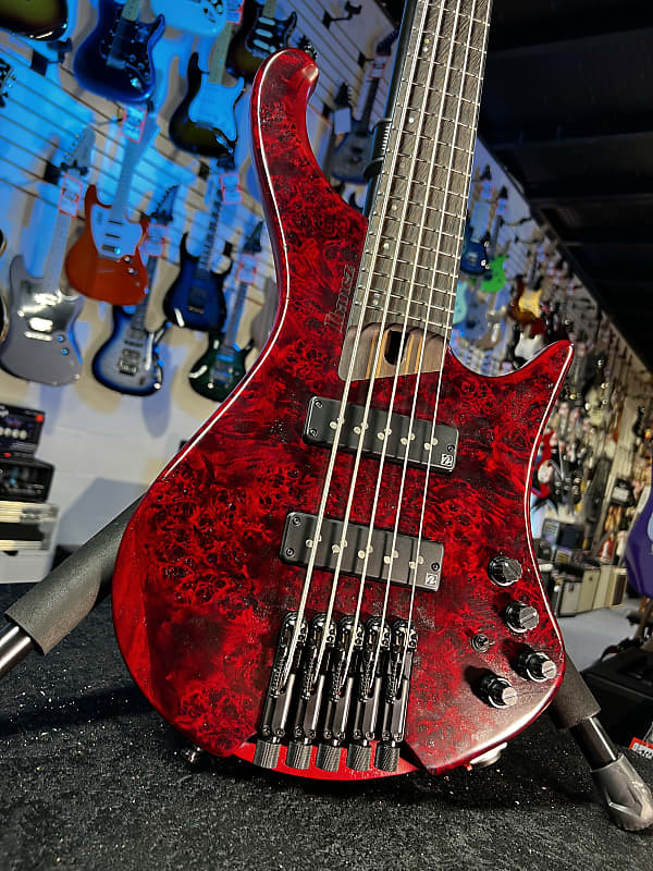 Ibanez EHB Ergonomic Headless 5-string Bass Guitar - Stained Wine Red Low Gloss  GET PLEK'D! 598