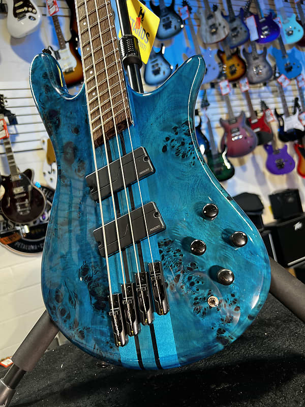 Spector NS Dimension 4 Bass Guitar - Black and Blue Gloss Auth Deal Free Ship! 561