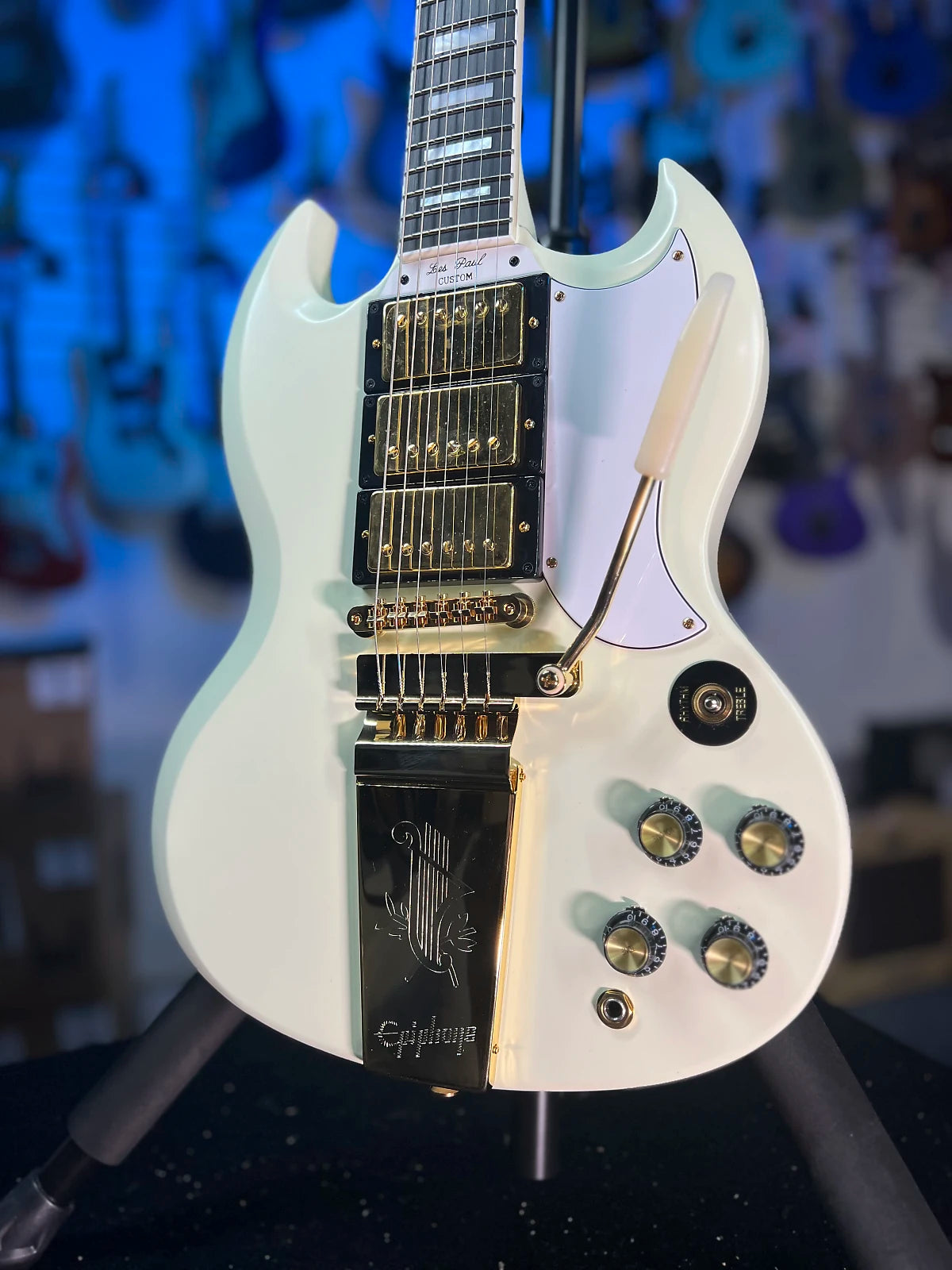 Epiphone 1963 SG Inspired by Gibson Custom 2024 Les Paul - Classic White, with Epiphone Case 053