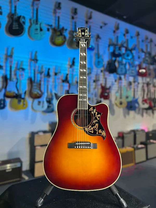 Epiphone Hummingbird Deluxe EC Acoustic-electric Guitar - Autumn Burst, w Soft Case, Get Plek'd Free! 867
