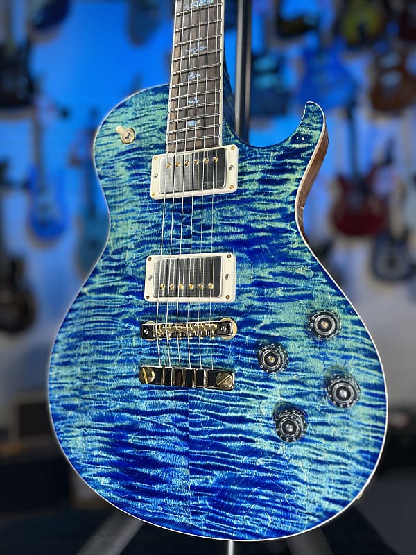 PRS Wood Library McCarty Singlecut 594, River Blue with Matching Stained Maple Neck, Natural Back, Hybrid Hardware, Paisley Case, Signature Dealer 365