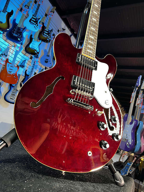 Epiphone Noel Gallagher Riviera Semi-hollow Electric Guitar - Dark Red Wine GET PLEK'D! 635