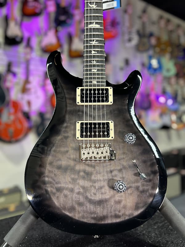 PRS S2 Custom 24 Quilt Top w/ Ebony Board, Faded Grey Black Burst, *FREE PLEK WITH PURCHASE* 305