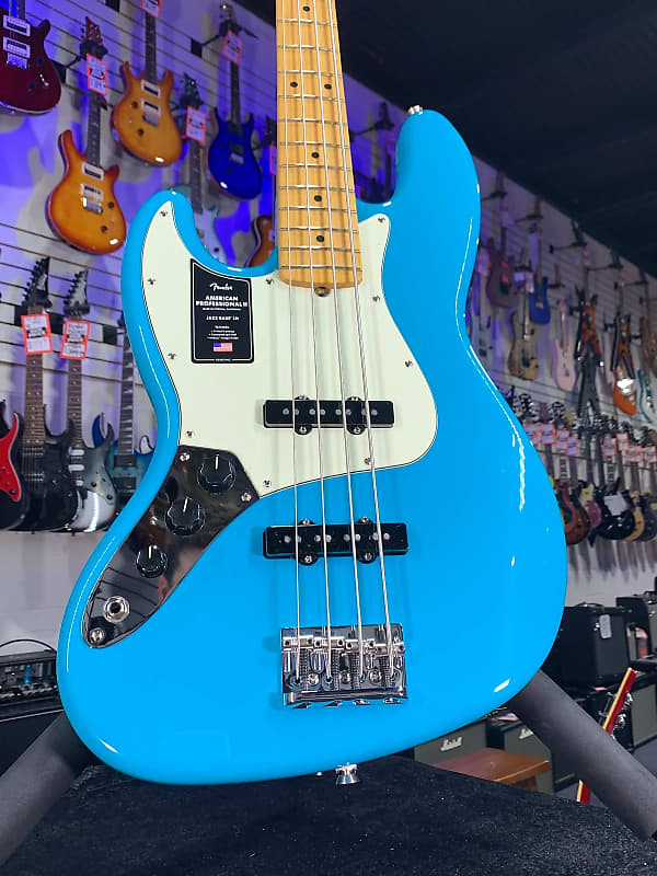 Fender American Professional II Jazz Bass Left-handed Miami Blue Maple Fingerboard Auth Deal! 408