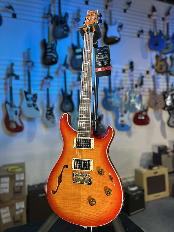 PRS SE Custom 24 Semi-Hollow Piezo Electric Guitar - Vintage Sunburst, Signature Dealer, Free SHip, Get Plekd! 900