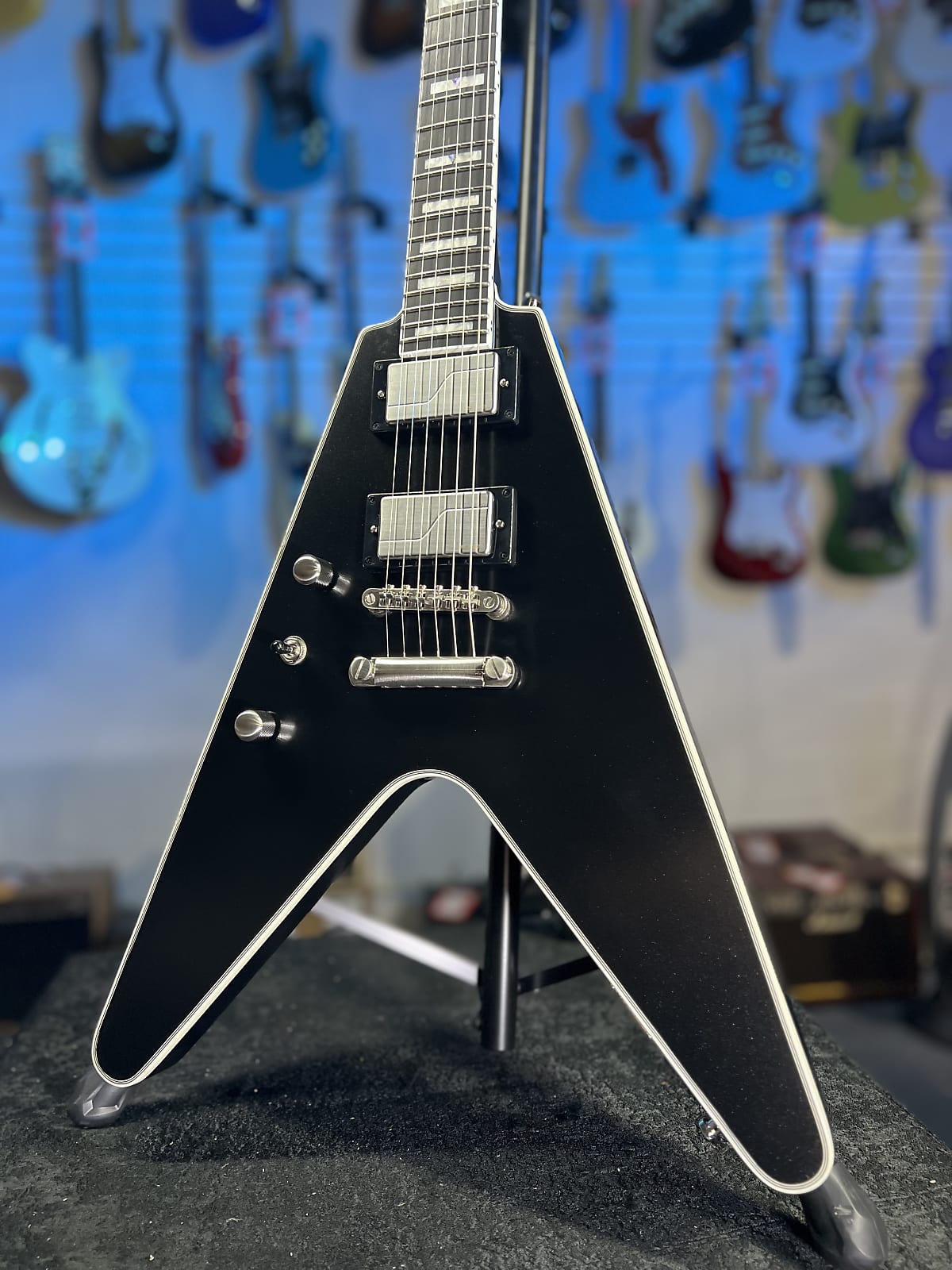 Epiphone Flying V Prophecy Left-handed Electric Guitar - Aged Jet Black Metallic Auth Deal Free Ship! 842 GET PLEK’D!