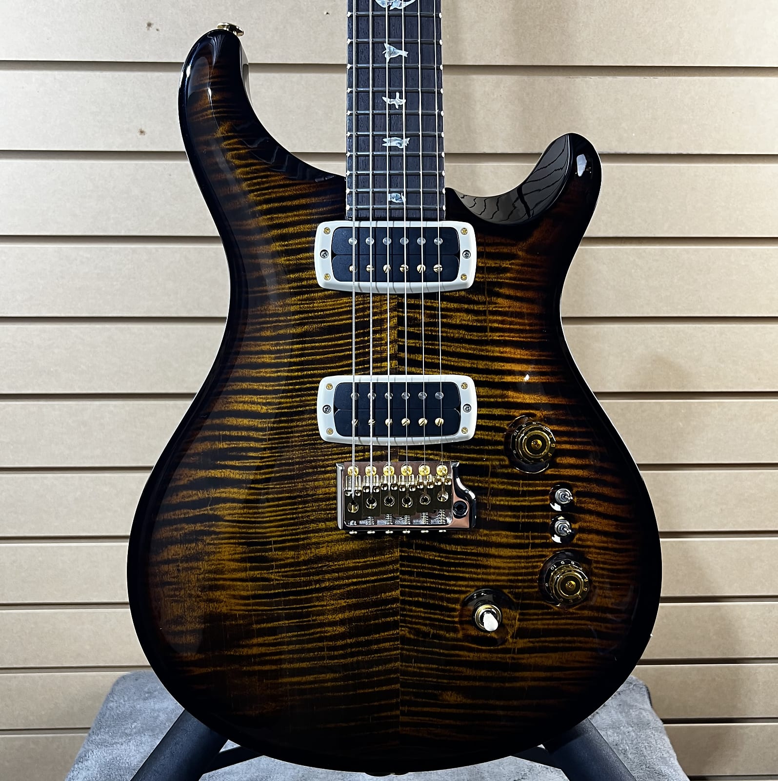 Custom 24-08 10-Top Electric Guitar - Black Gold Wrap Burst #771