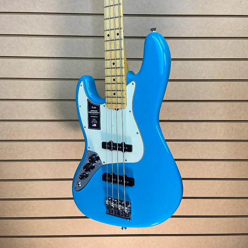 American Professional II Jazz Bass Left-Handed - Miami Blue w/Maple Fretboard #635