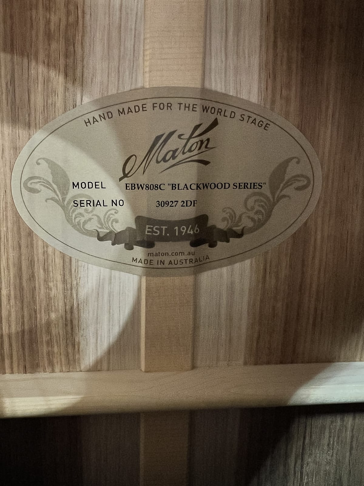Maton Blackwood Series EBW808C Cutaway Model Authorized Dealer Free Shipping! 927 GET PLEK’D!