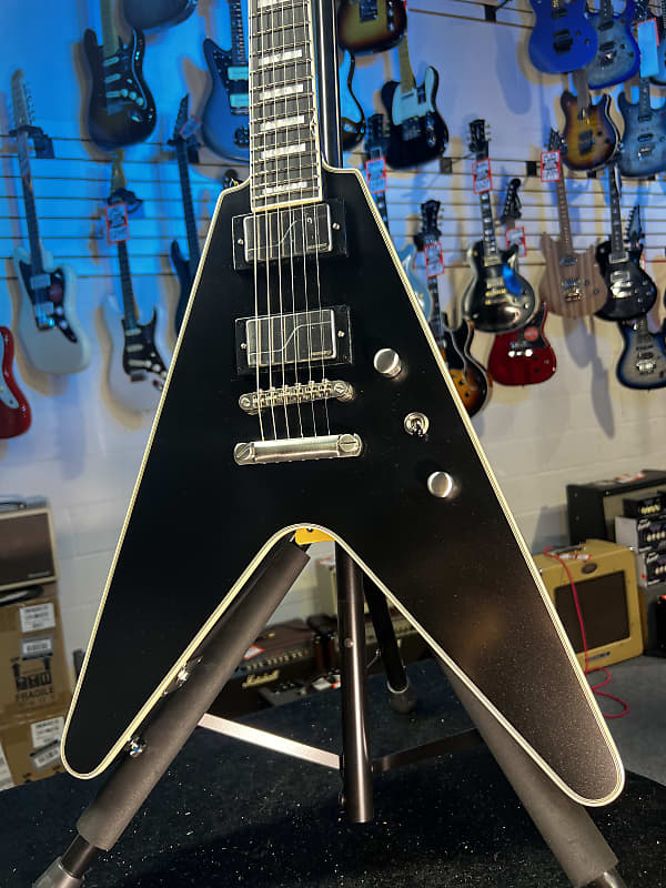 Epiphone Flying V Prophecy Electric Guitar - Aged Jet Black Metallic Auth Deal! 418 GET PLEK’D!