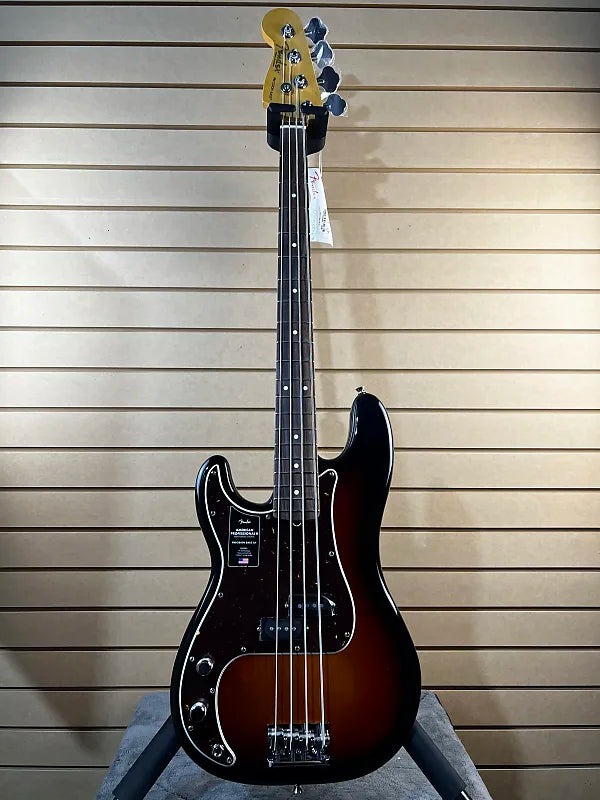 American Pro II Precision Bass Left-Handed - 3 Color Sunburst w/Rosewood Fingerboard #696