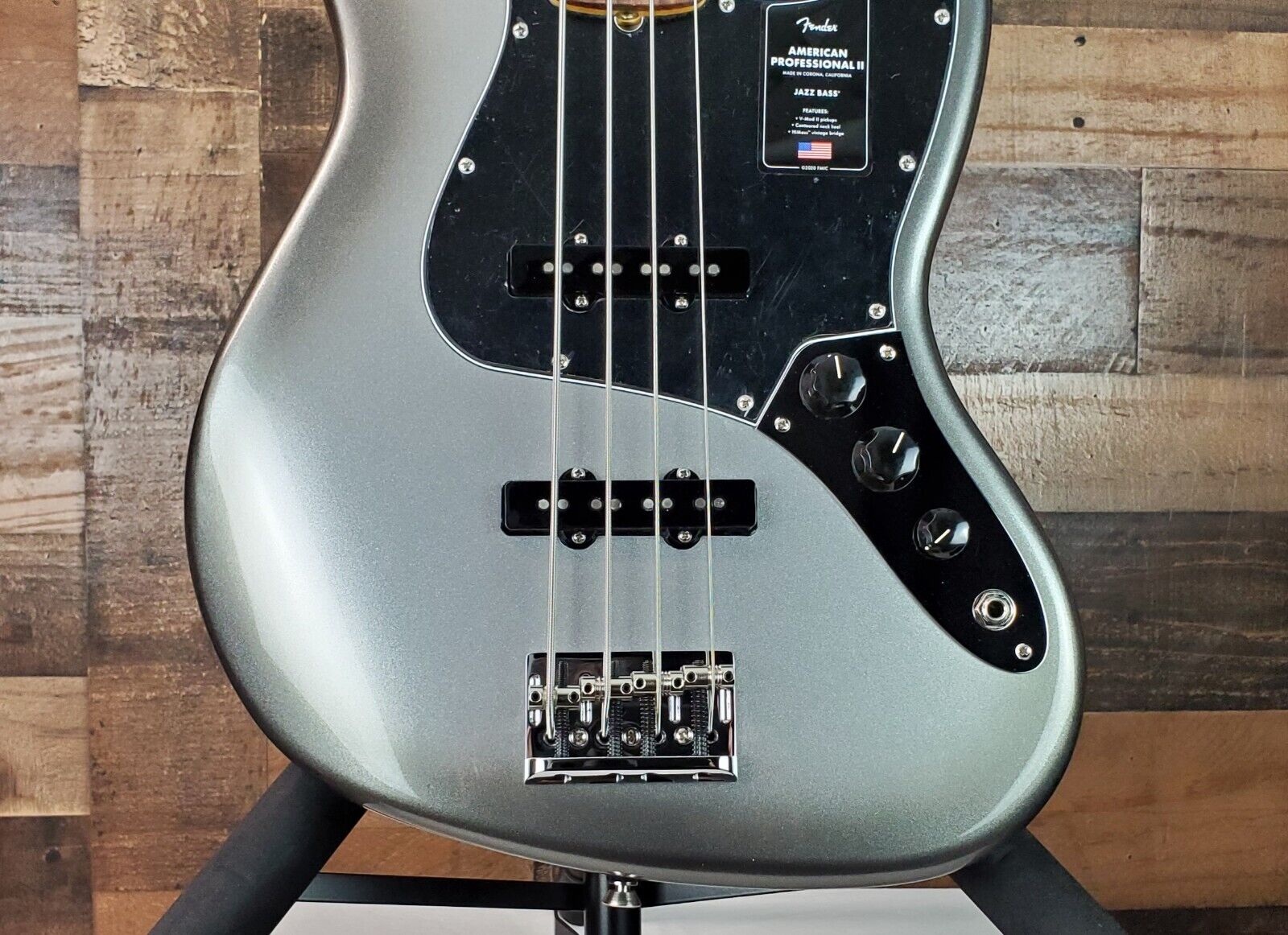 Fender Am Pro II Jazz Bass Mercury w/ Hard Case, Auth Dealer, 955