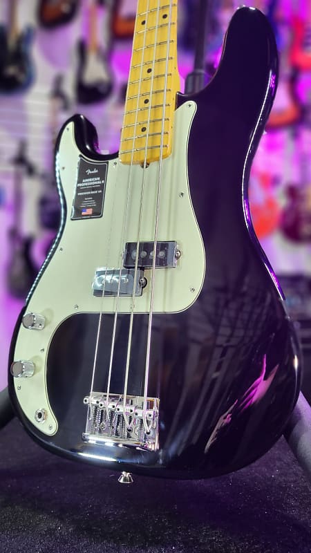 Fender American Professional II Precision Bass Left-handed - Black with Maple FB *FREE PLEK WITH PURCHASE* 713