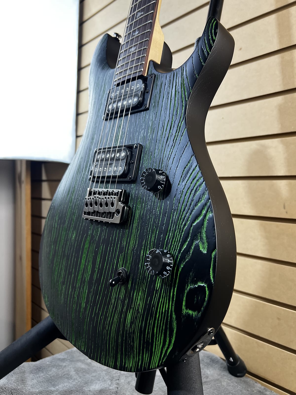 SE Sandblasted CE 24 Electric Guitar - Sandblasted Green, Limited Edition #089