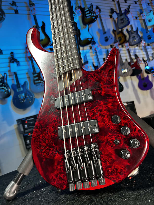 Ibanez EHB Ergonomic Headless 5-string Bass Guitar - Stained Wine Red Low Gloss  GET PLEK'D! 598