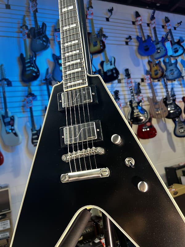 Epiphone Flying V Prophecy Electric Guitar - Aged Jet Black Metallic Auth Deal! 418 GET PLEK’D!