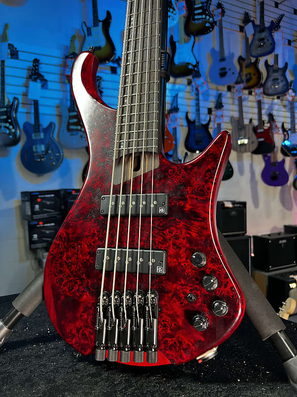 Ibanez EHB Ergonomic Headless 5-string Bass Guitar - Stained Wine Red Low Gloss  GET PLEK'D! 598