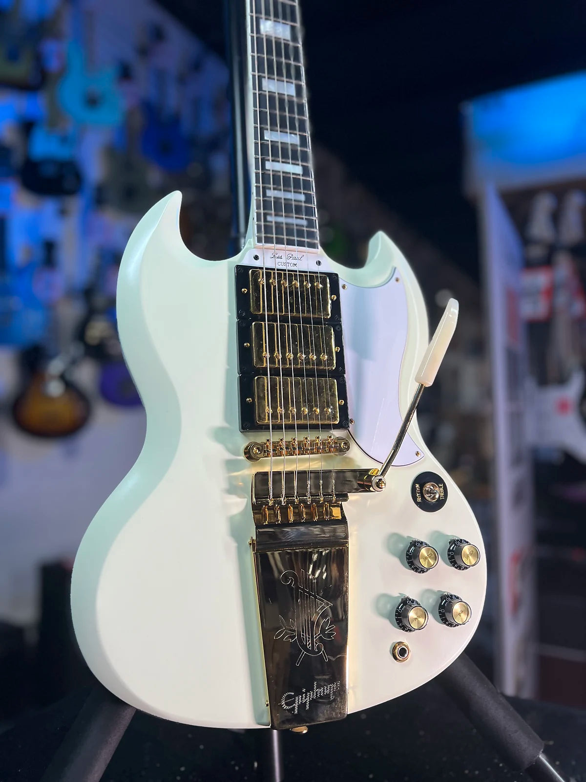 Epiphone 1963 SG Inspired by Gibson Custom 2024 Les Paul - Classic White, with Epiphone Case 053