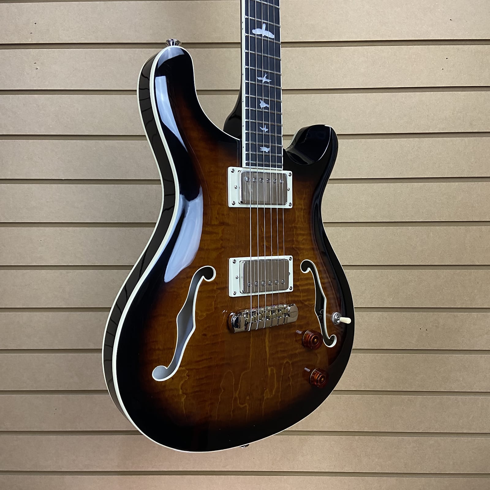 SE Hollowbody II Electric Guitar - Black Gold Burst #161