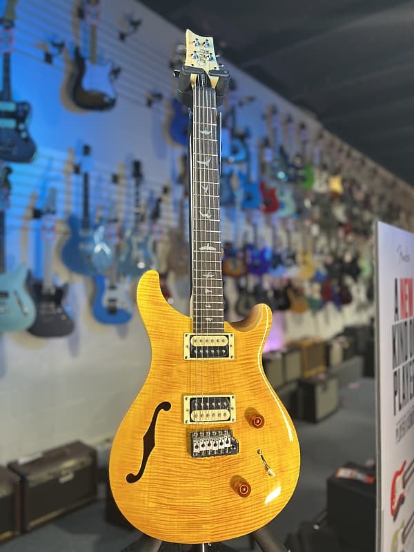 PRS SE Custom 22 Semi-Hollow Electric Guitar Santana Yellow Auth Deal Free Ship! 526 GET PLEK’D!