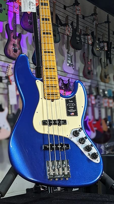 Fender American Ultra Jazz Bass - Cobra Blue with Maple Fingerboard *FREE PLEK WITH PURCHASE*! 446