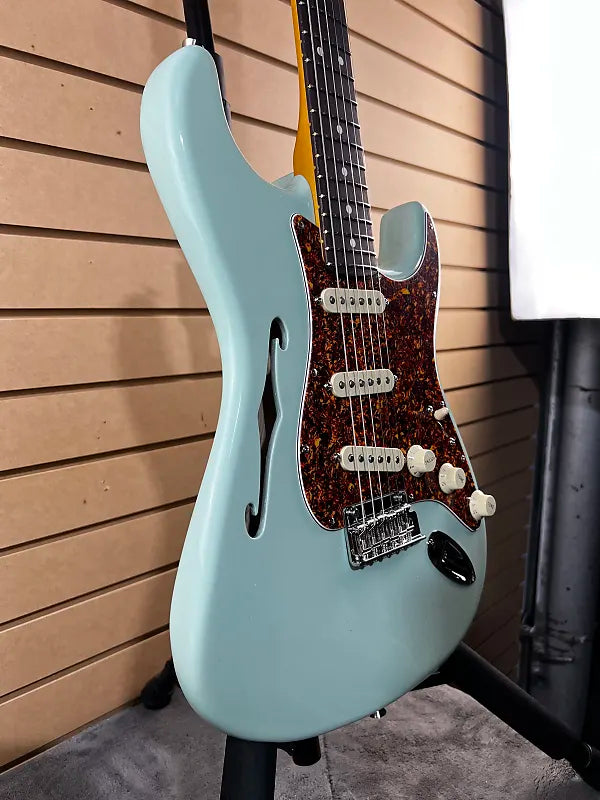 American Professional II Thinline Stratocaster Electric Guitar - Transparent Surf Green #334