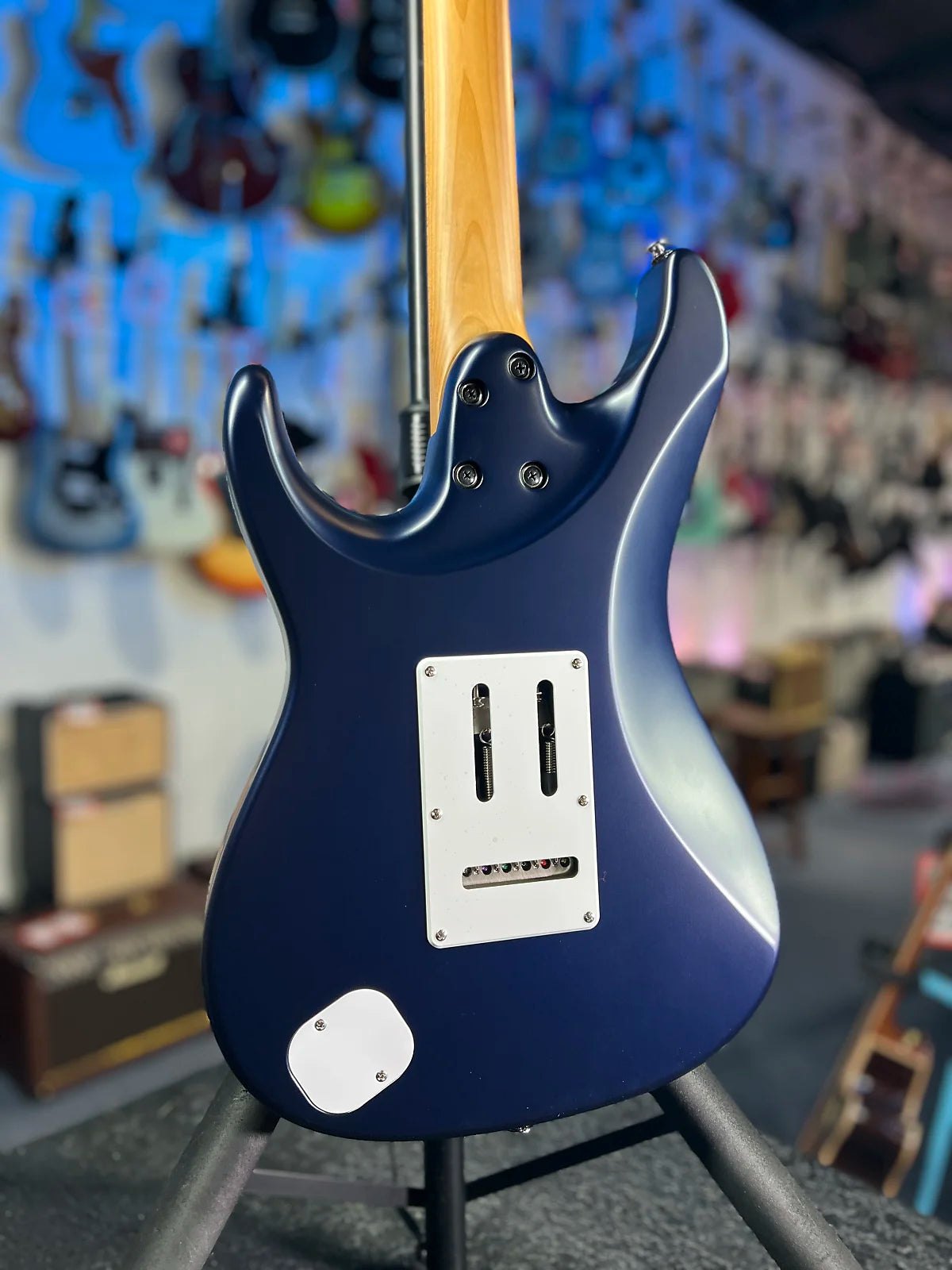 Ibanez Prestige AZ2203N Electric Guitar - Dark Tide Blue Flat with Ibanez Case, Get Plek'd! 047