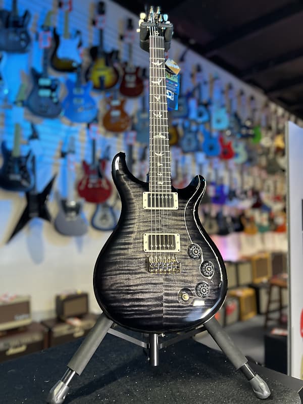 PRS DGT with Birds, Custom Color - Charcoal Smokeburst, Black Black, PRS Case, Signature Dealer 991