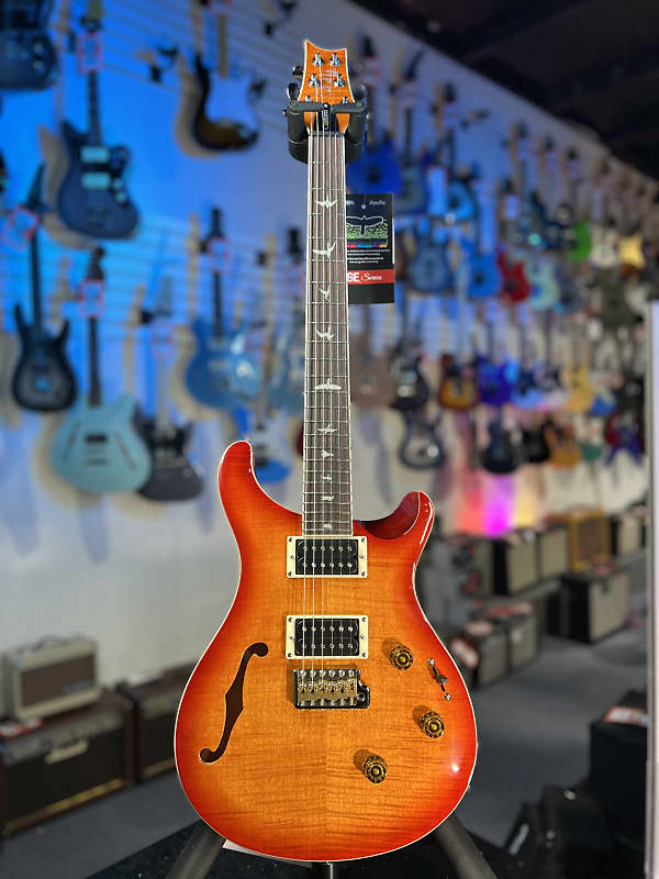 PRS SE Custom 24 Semi-Hollow Piezo Electric Guitar - Vintage Sunburst, Signature Dealer, Free SHip, Get Plekd! 900