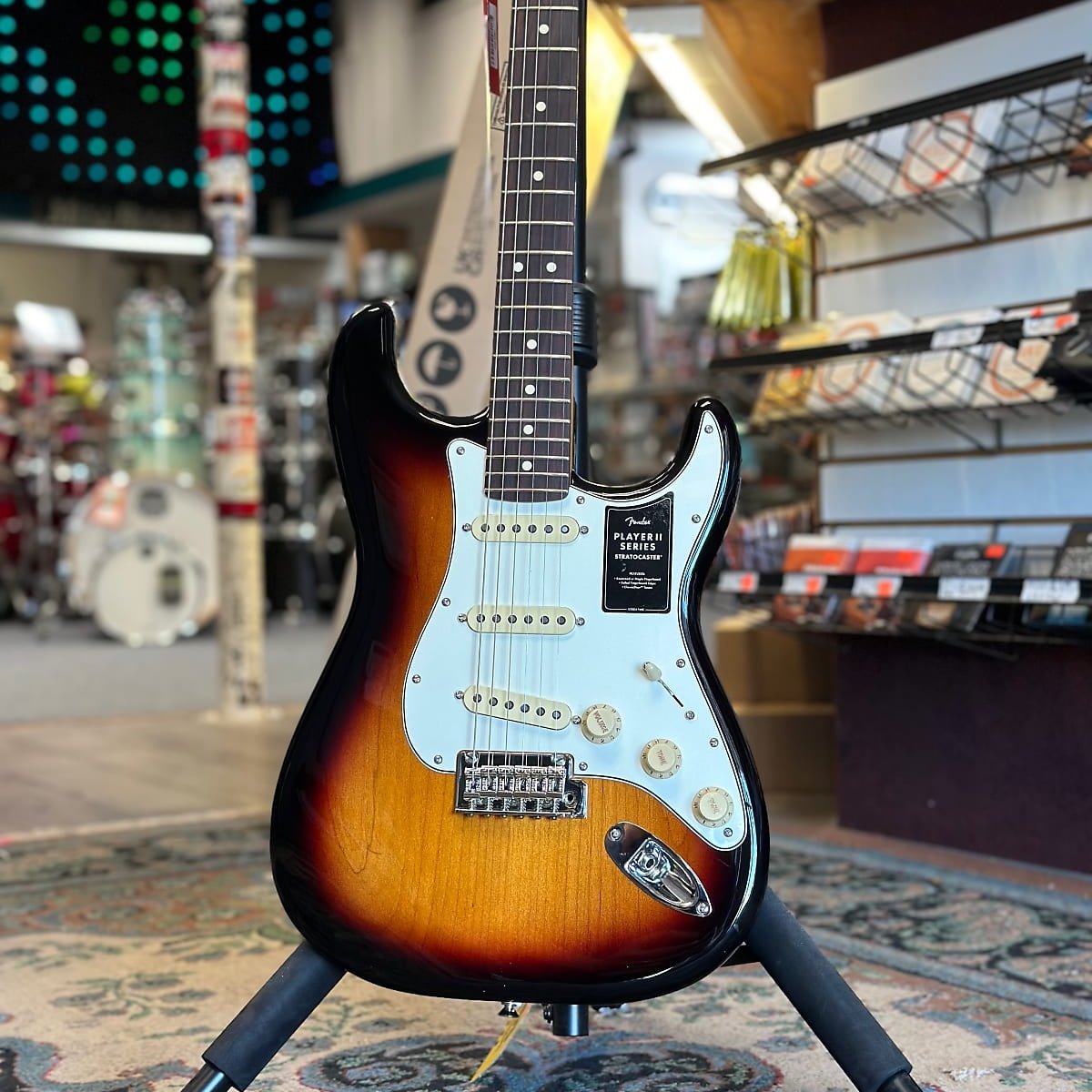 Player II Stratocaster Electric Guitar, 3 Tone Sunburst W/ Rosewood Fretboard #751