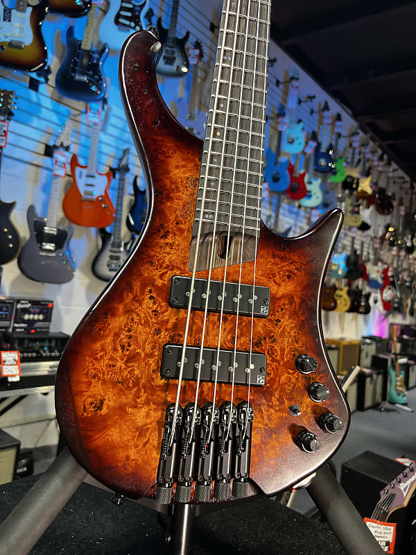 Ibanez EHB Ergonomic Headless 5-string Bass Guitar - Dragon Eye Burst Low Gloss GET PLEK'D! 422