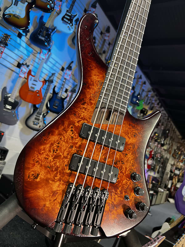 Ibanez EHB Ergonomic Headless 5-string Bass Guitar - Dragon Eye Burst Low Gloss GET PLEK'D! 422