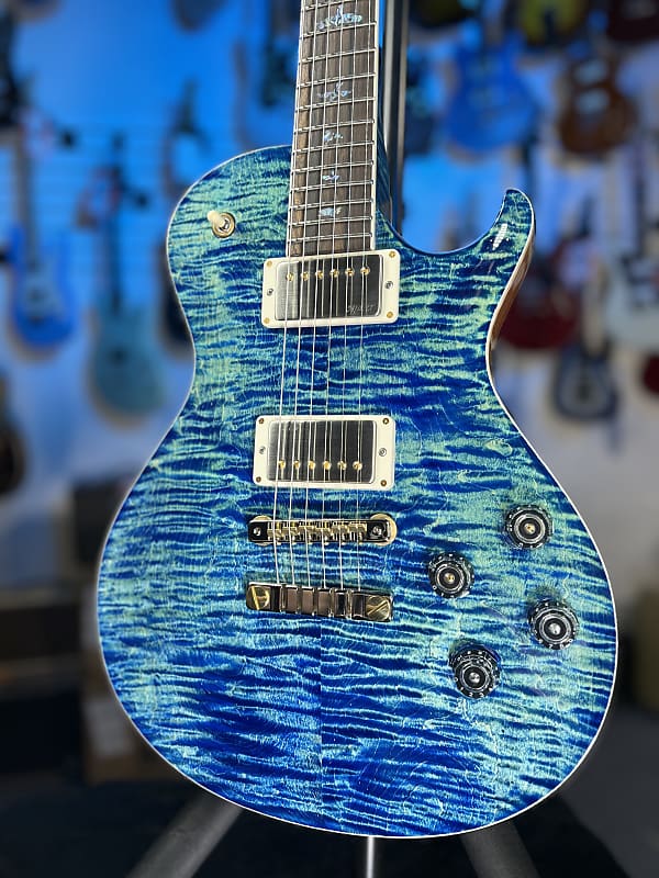 PRS Wood Library McCarty Singlecut 594, River Blue with Matching Stained Maple Neck, Natural Back, Hybrid Hardware, Paisley Case, Signature Dealer 365