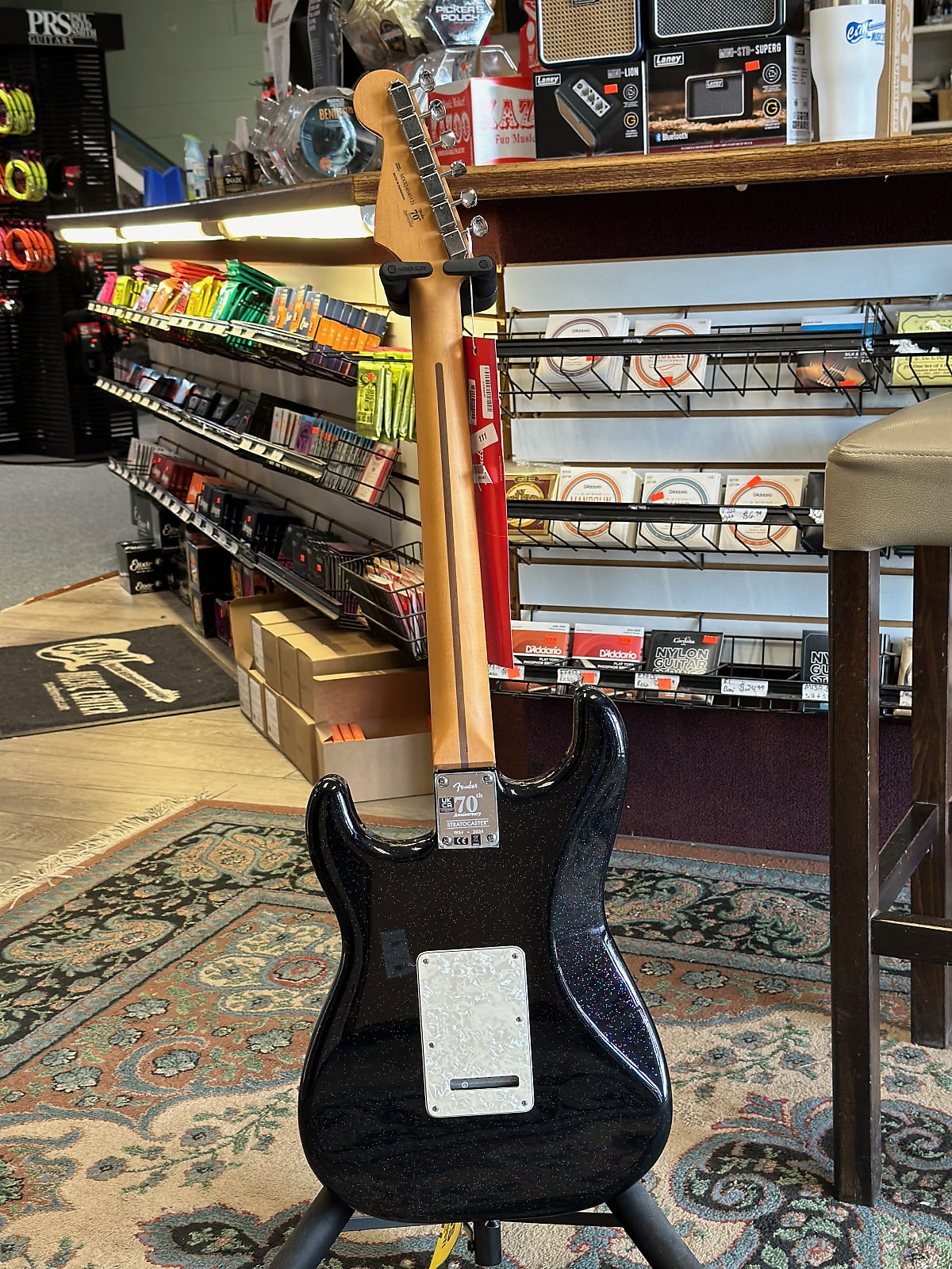 70th Anniversary Player Stratocaster Electric Guitar, Nebula Noir W/ Rosewood Fretboard #121