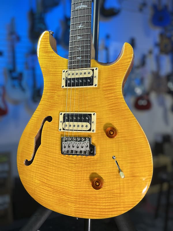 PRS SE Custom 22 Semi-Hollow Electric Guitar Santana Yellow Auth Deal Free Ship! 526 GET PLEK’D!