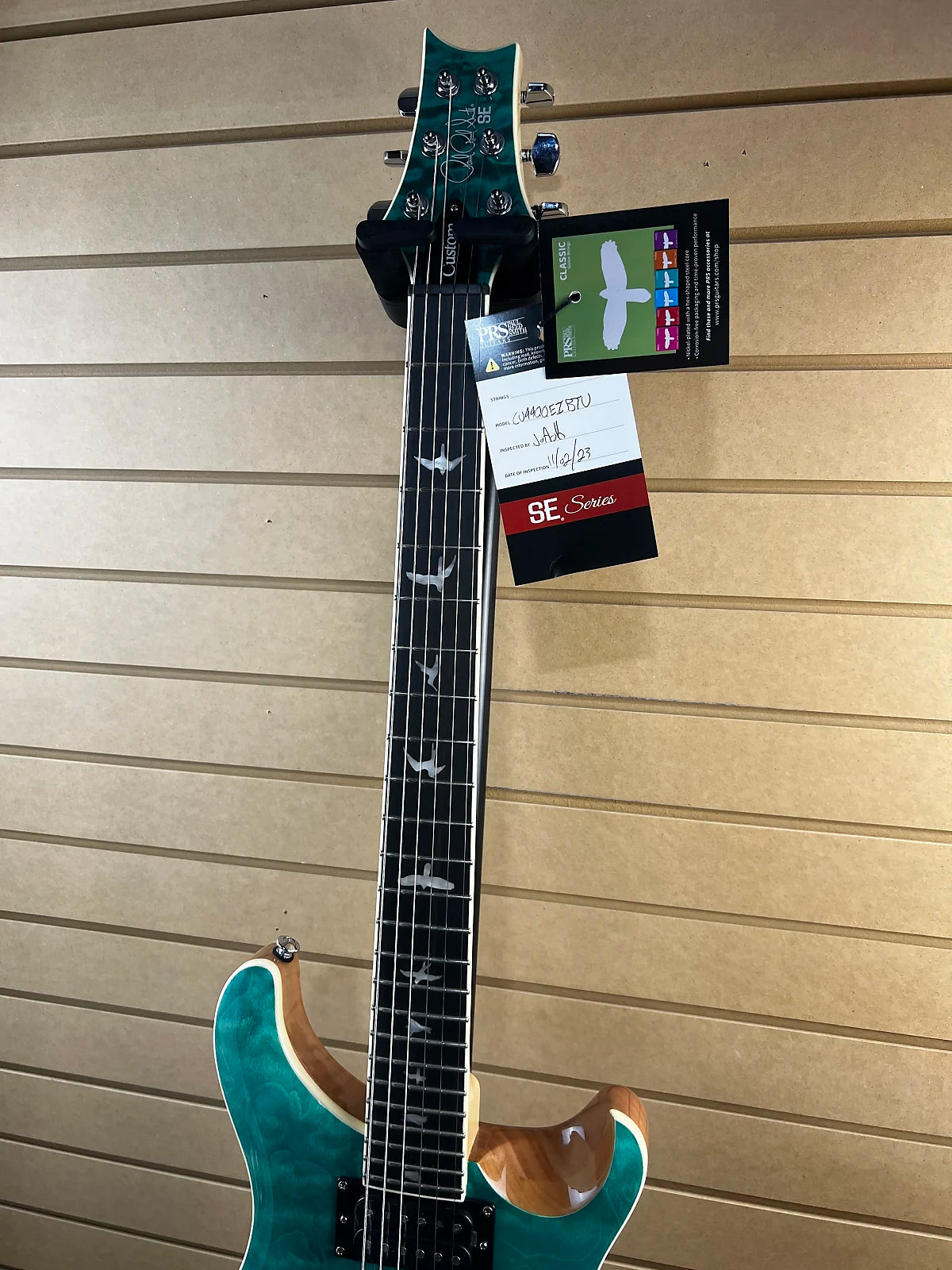 SE Custom 24 Electric Guitar - Quilted Turquoise #828