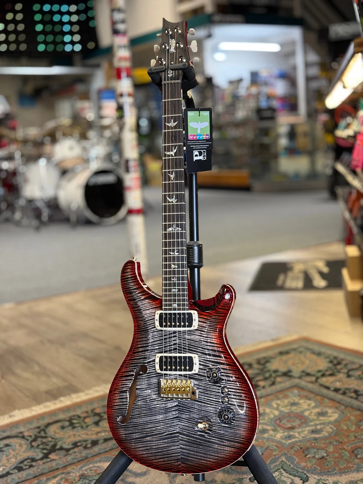 PRS Custom 24-08 Semi Hollow 40th Anniversary, Charcoal Cherry Burst #176