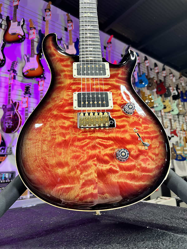 PRS Custom 24 - Blood Orange Smokeburst Quilt 10 Top Korina Neck *FREE PLEK WITH PURCHASE* 408