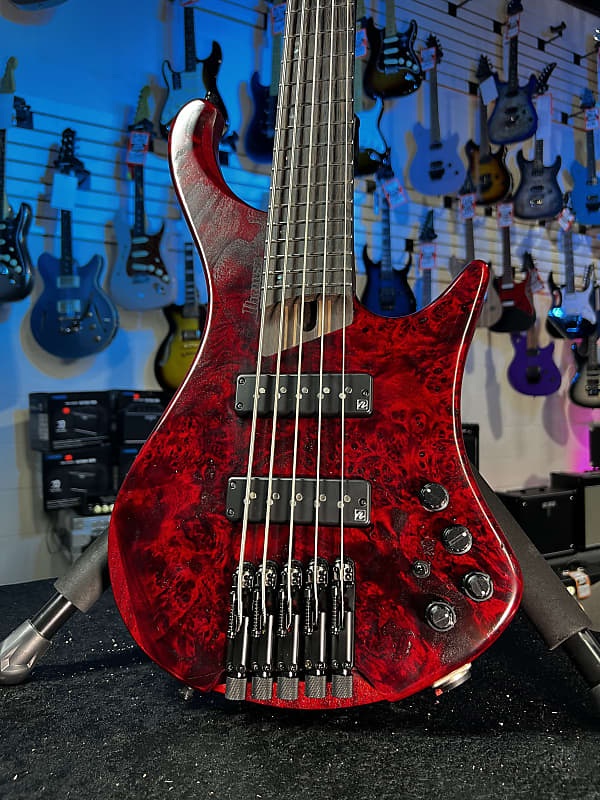 Ibanez EHB Ergonomic Headless 5-string Bass Guitar - Stained Wine Red Low Gloss  GET PLEK'D! 504