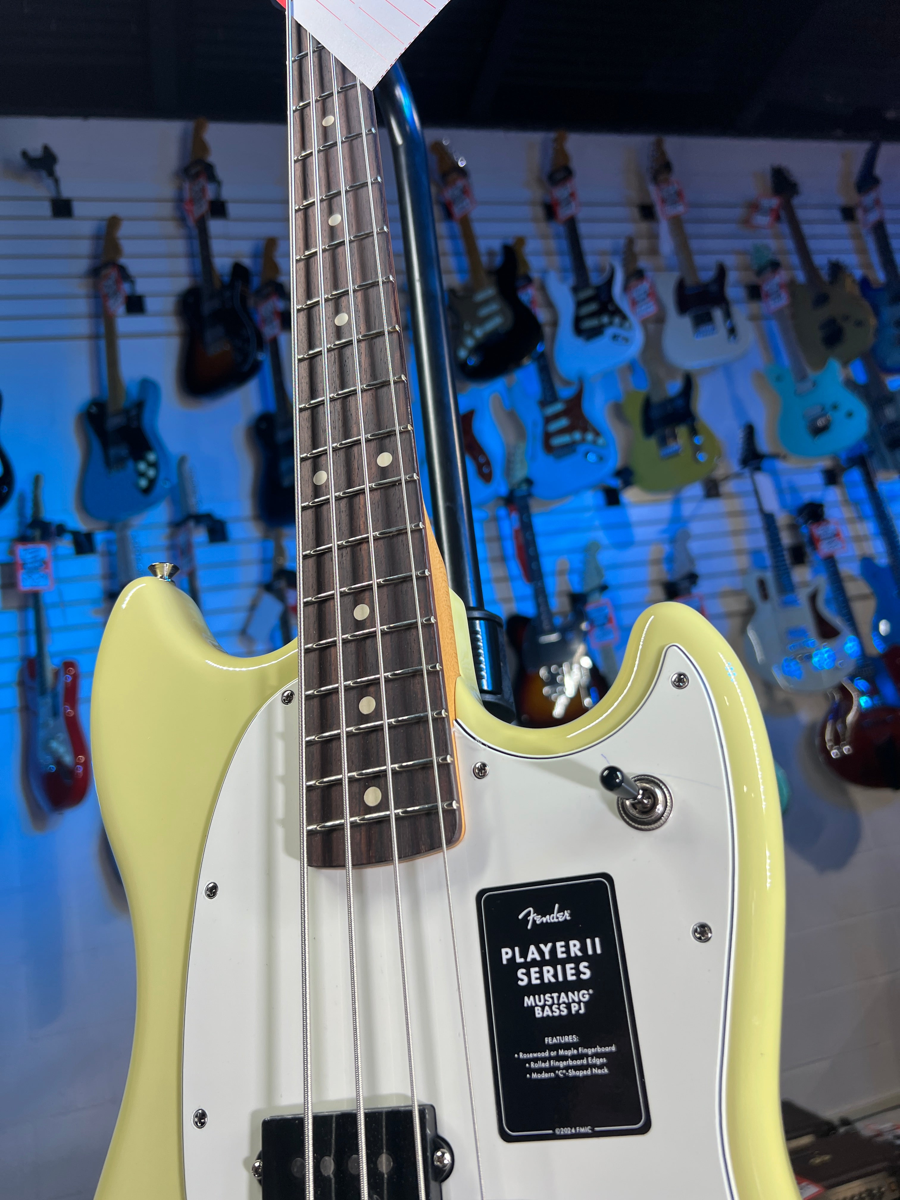 Fender Player II Mustang Bass PJ - Hialeah Yellow with Rosewood Fingerboard Auth Deal Free Ship! 073 GET PLEK’D!