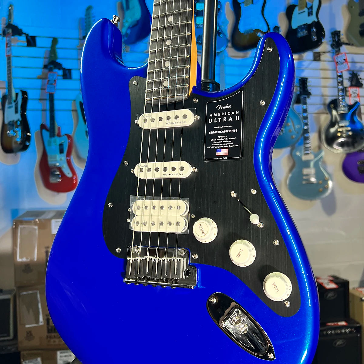 Fender American Ultra II Stratocaster HSS Noble Blue | C&M Music