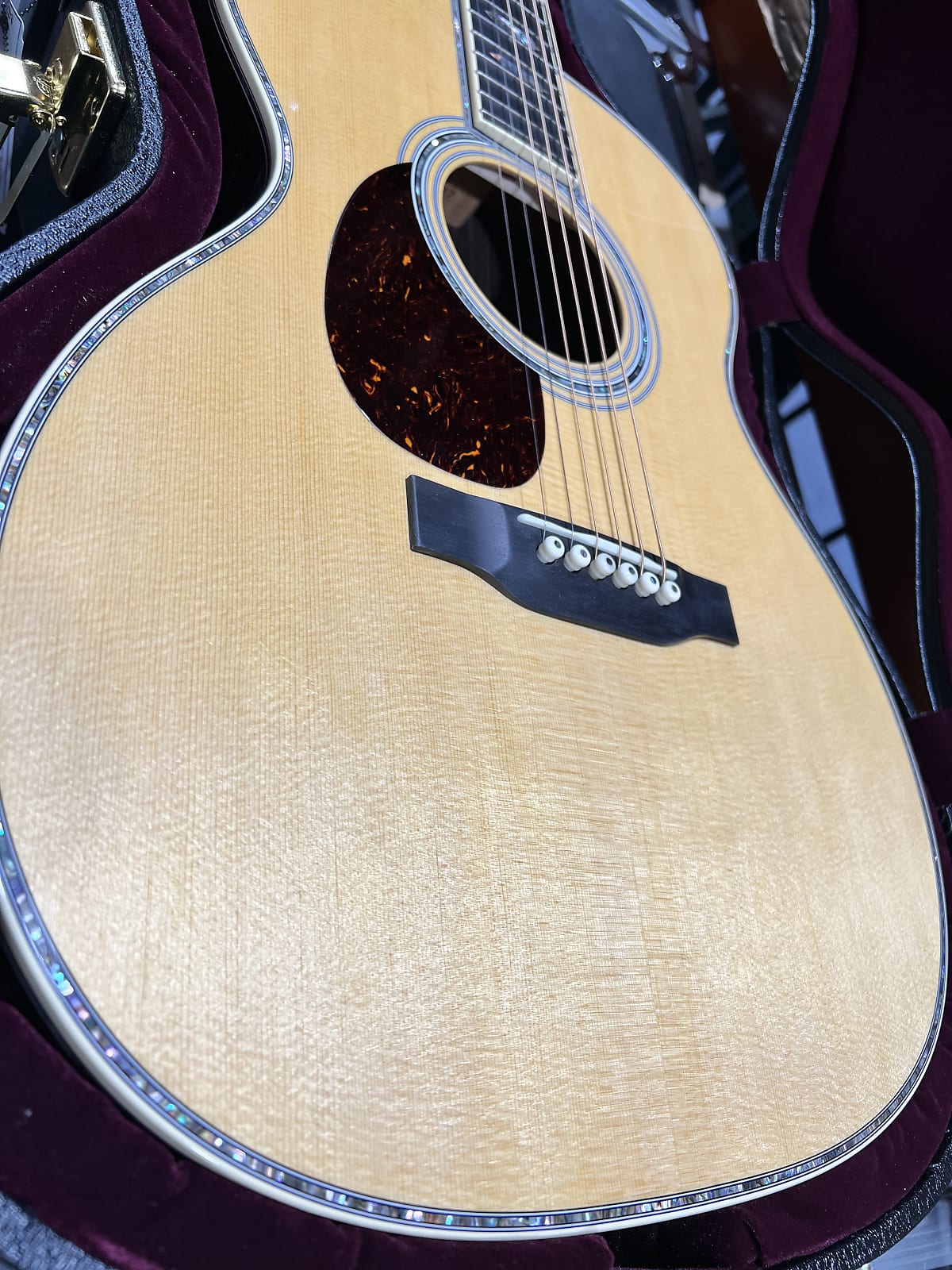 Martin OM-45 Left-Handed Standard Series Acoustic Guitar OM45L - Natural with Aging Toner, Get Plek'd Free 987