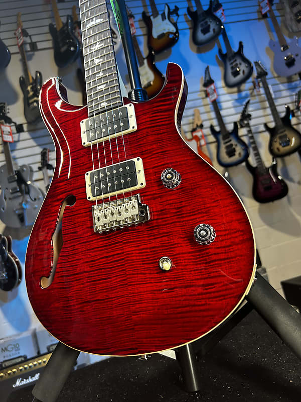 PRS CE 24 Semi-Hollow Electric Guitar - Fire Red Burst Auth Deal Free Ship! 448 GET PLEK’D!