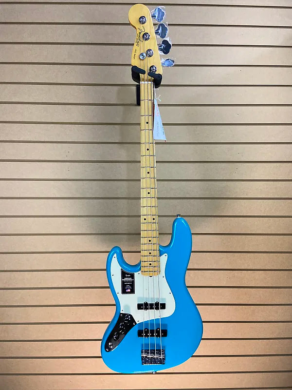 American Professional II Jazz Bass Left-Handed - Miami Blue w/Maple Fretboard #635