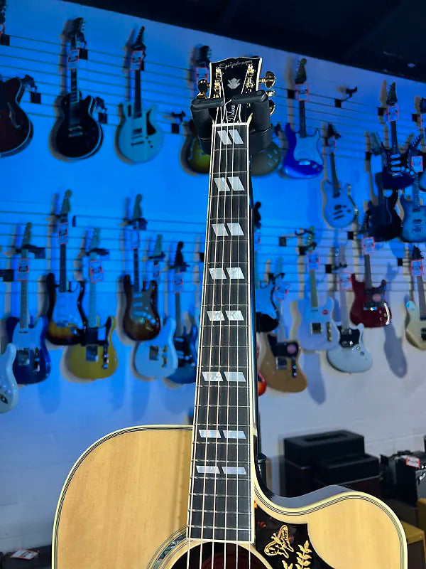 Epiphone Hummingbird Deluxe EC Acoustic-electric Guitar - Natural, w Soft Case, Get Plek'd Free! 162