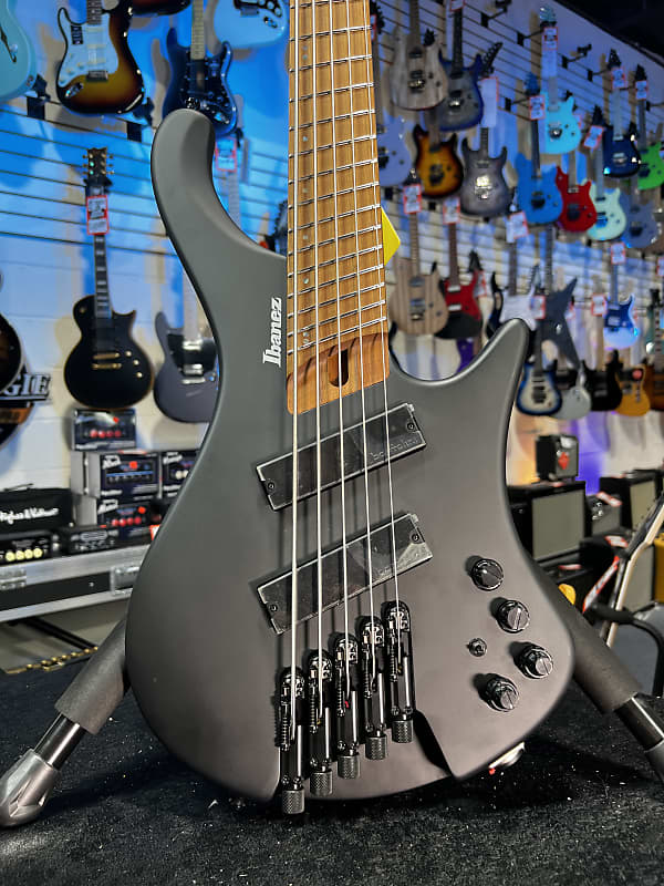 Ibanez Bass Workshop EHB1005MS Bass Guitar - Black Flat GET PLEK'D! 357