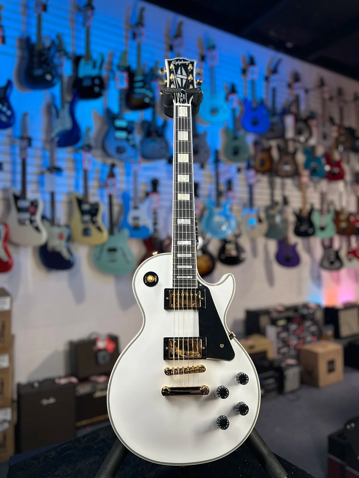 Epiphone Les Paul Custom 2025 - Alpine White with Epi Hard Case, Free Ship, Authorized Dealer, Get Plekd 744